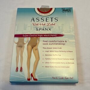 Spanx Assets Shapewear Panty Red Hot Label Super Control High Waist Size 6 Beige